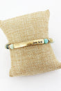 Goldtone 'John 3:16' Bar Mint Semi-Precious Stone Bracelet - Wholesale Accessory Market