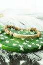 Goldtone 'Trust In The Lord' Bar Brown Semi-Precious Stone Bracelet - Wholesale Accessory Market