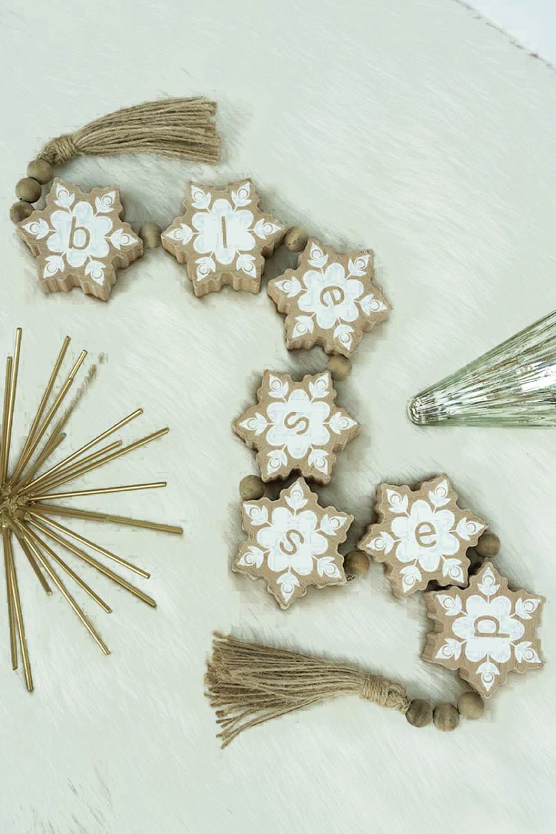 40% OFF! 2.5 x 35 'Blessed' Snowflake Letter Tabletop Decor - Wholesale Accessory Market