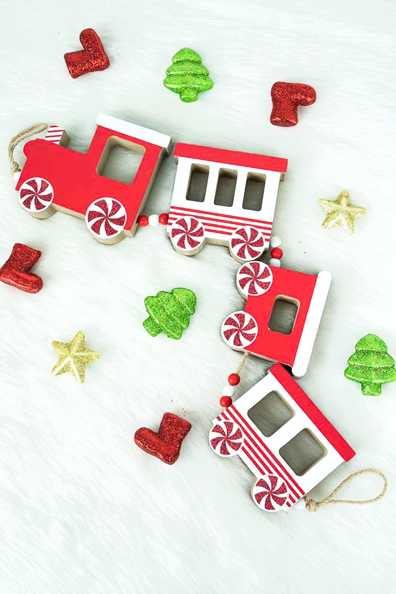 4 x 23 Peppermint Christmas Train Tabletop Decor - Wholesale Accessory Market