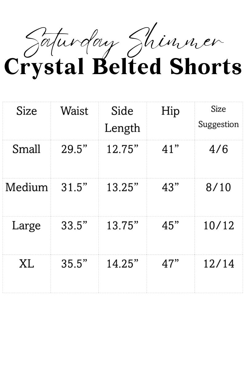 PRE-ORDER! Saturday Shimmer Purple Crystal Belted Shorts **EXPECTED SHIP DATE 9/5** - Wholesale Accessory Market