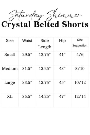 SALE! Saturday Shimmer White Crystal Belted Shorts