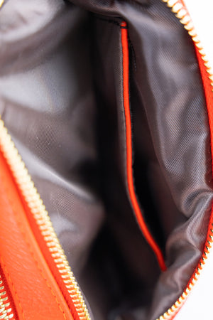 SALE! Wilhelmina Orange Woven Faux Leather Bag