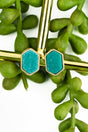 Lucie Aqua Druzy Stud Earrings - Wholesale Accessory Market