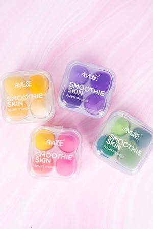 One Amuse Set of 4 Smoothie Skin Beauty Sponges - SHIPS ASSORTED - Wholesale Accessory Market