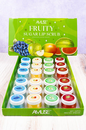 Amuse Fruity Sugar Lip Scrub 24 Piece Display - Wholesale Accessory Market