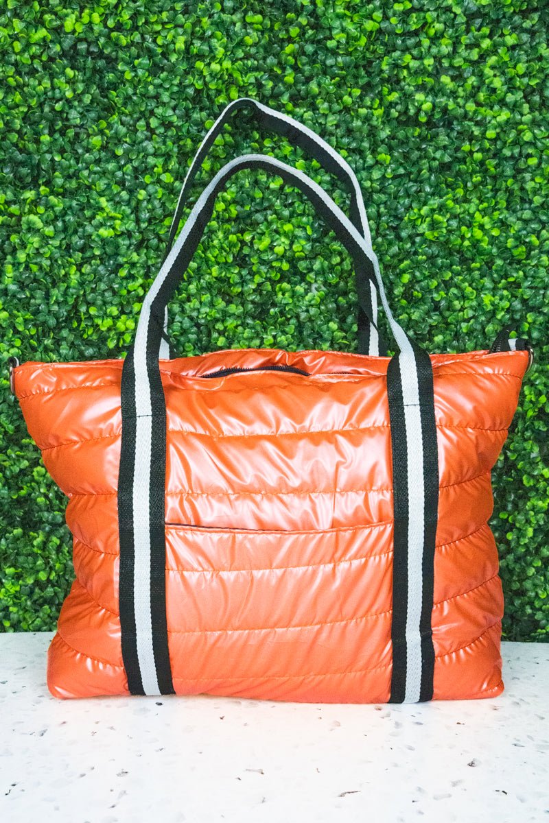 Puffer Tote Bag with Zipper Pockets