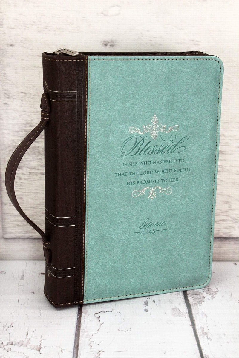 Luke 1:45 'Blessed' LuxLeather Large Bible Cover - Wholesale Accessory Market