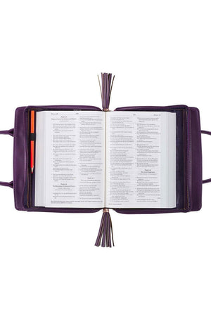 Blessed Purple Floral Purse-Style Bible Cover - Wholesale Accessory Market