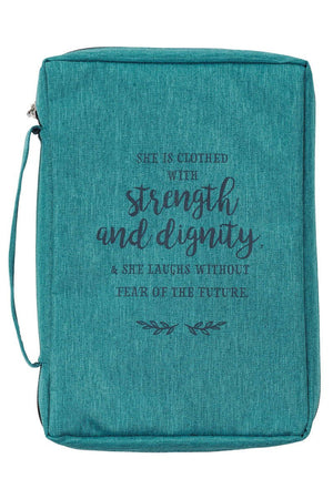Strength And Dignity Teal Large Bible Cover - Wholesale Accessory Market