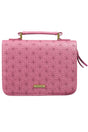 Grace Dusty Rose Quilted Star LuxLeather Large Bible Cover - Wholesale Accessory Market