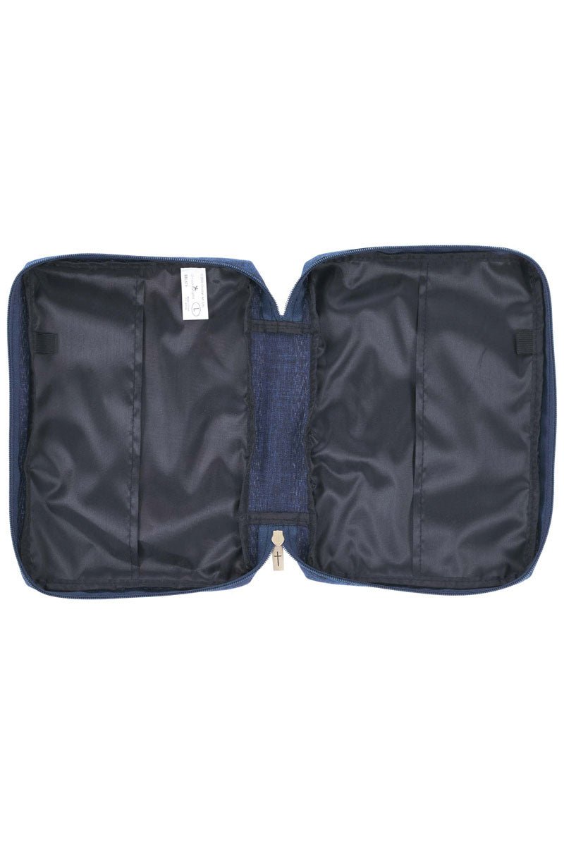 Done in Love Navy Floral Large Bible Cover - Wholesale Accessory Market