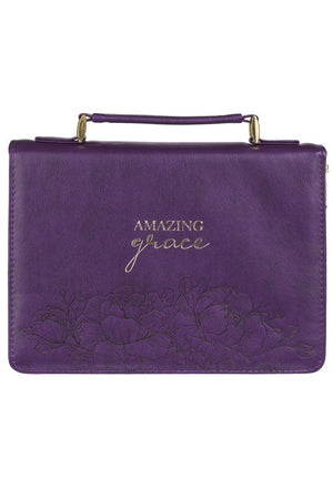 Amazing Grace Purple LuxLeather Large Bible Cover - Wholesale Accessory Market