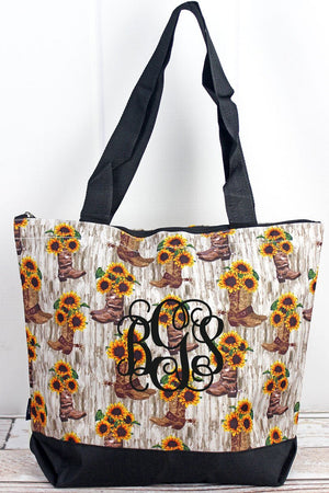 NGIL Boot Bouquet with Black Trim Tote Bag - Wholesale Accessory Market