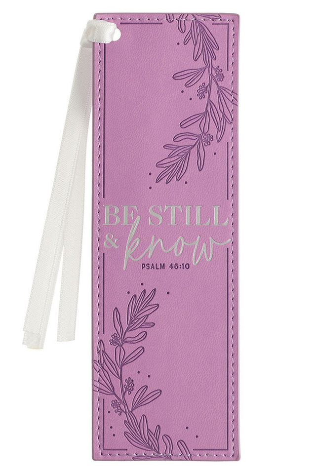 Be Still & Know Lilac Faux Leather Page Marker - Wholesale Accessory Market