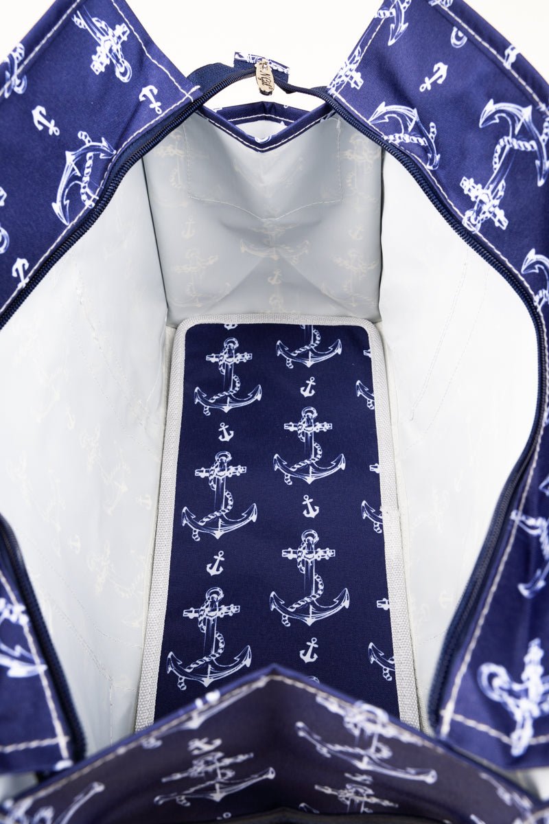 NGIL Nautical By Nature Utility Tote with Navy Trim - Wholesale Accessory Market