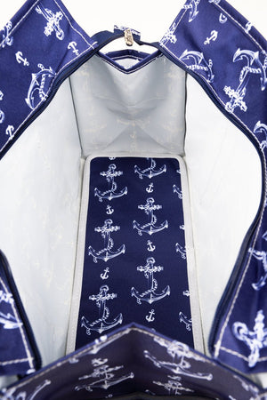 NGIL Nautical By Nature Utility Tote with Navy Trim - Wholesale Accessory Market