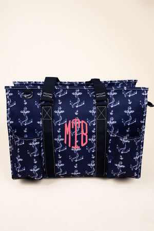 NGIL Nautical By Nature with Navy Trim Large Organizer Tote - Wholesale Accessory Market