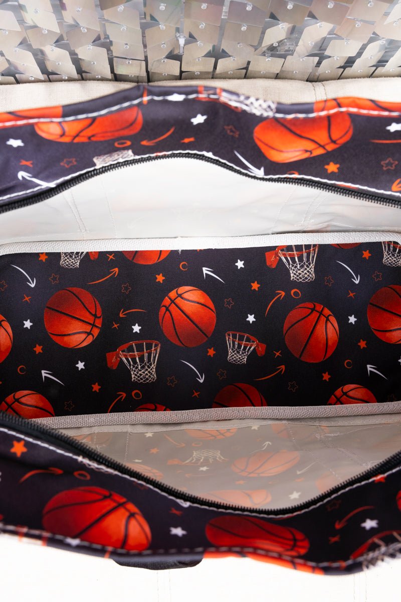 NGIL Shooting Hoops Utility Tote with Black Trim - Wholesale Accessory Market