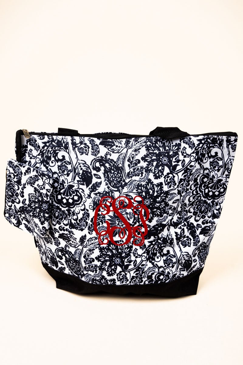 NGIL Victorian Garden with Black Trim Tote Bag - Wholesale Accessory Market