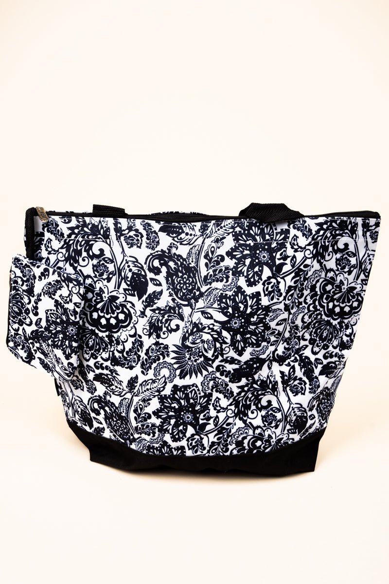 NGIL Victorian Garden with Black Trim Tote Bag - Wholesale Accessory Market