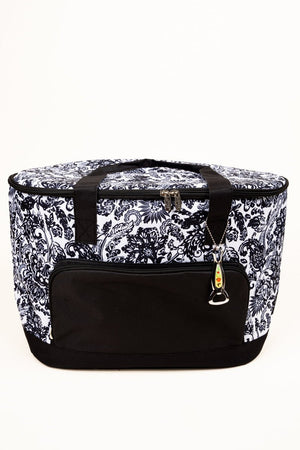 NGIL Victorian Garden and Black Cooler Tote with Lid - Wholesale Accessory Market