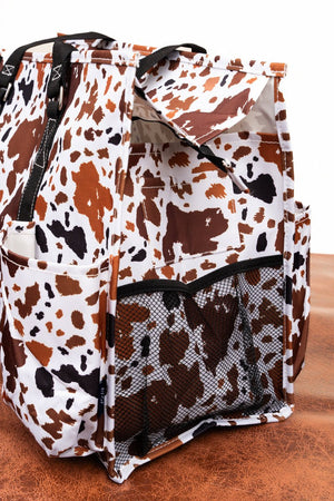 NGIL Caffe Moo-cha with Black Trim Large Organizer Tote - Wholesale Accessory Market