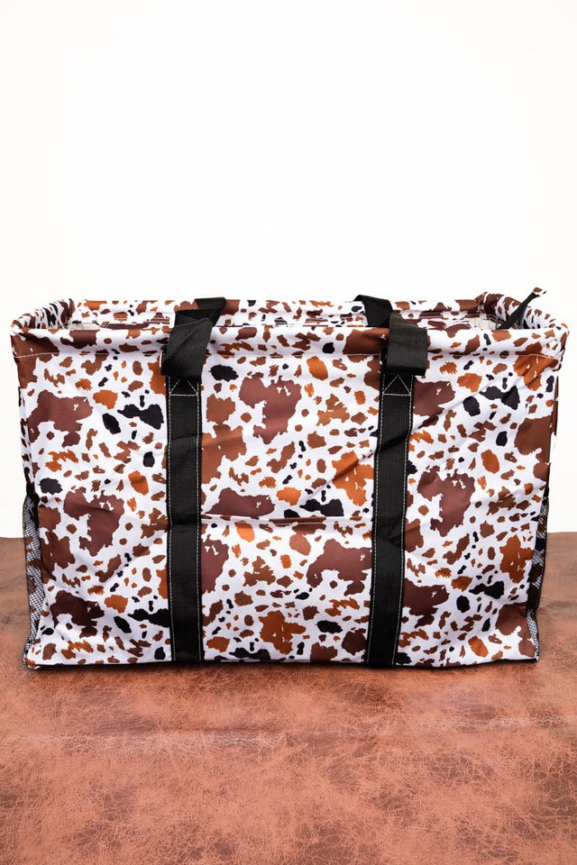 NGIL Caffe Moo-cha Collapsible Double Haul-It-All Basket with Mesh Pockets and Lid - Wholesale Accessory Market
