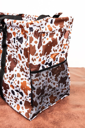 NGIL Caffe Moo-cha Collapsible Double Haul-It-All Basket with Mesh Pockets and Lid - Wholesale Accessory Market