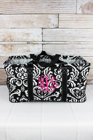 NGIL Damask Collapsible Haul-It-All Basket with Mesh Pockets - Wholesale Accessory Market