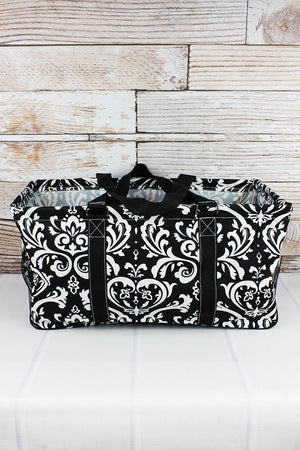 NGIL Damask Collapsible Haul-It-All Basket with Mesh Pockets - Wholesale Accessory Market