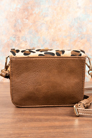 NGIL Square Deal Loni Leopard Taupe Gray Clutch - Wholesale Accessory Market