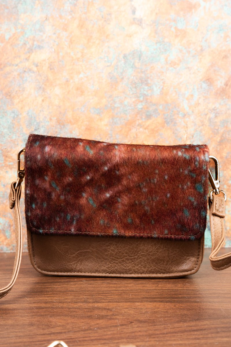 NGIL Square Deal Tanner Cow Taupe Gray Clutch - Wholesale Accessory Market