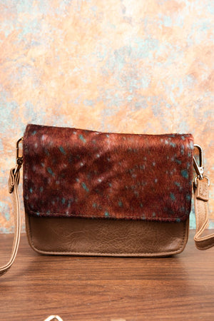 NGIL Square Deal Tanner Cow Taupe Gray Clutch - Wholesale Accessory Market