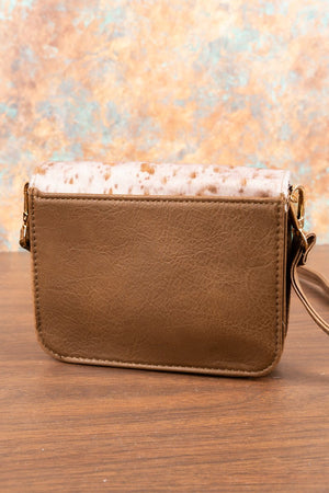NGIL Square Deal Becky Cow Taupe Gray Clutch - Wholesale Accessory Market