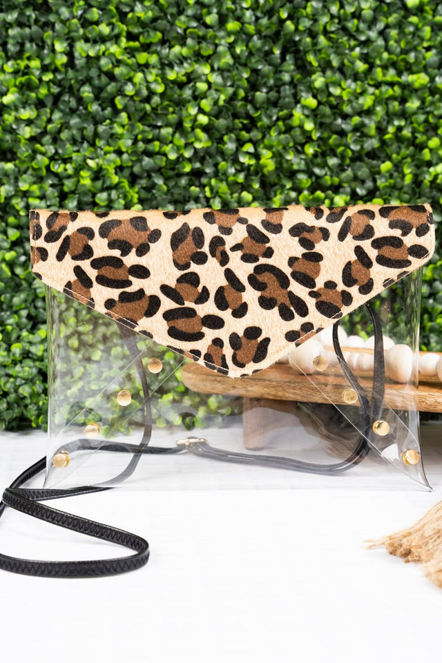 NGIL In The Clear Loni Leopard Envelope Clutch - Wholesale Accessory Market