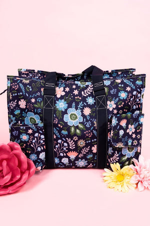 NGIL Summer Meadow with Navy Trim Large Organizer Tote - Wholesale Accessory Market