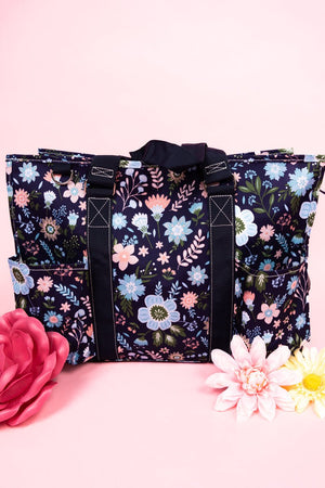 NGIL Summer Meadow with Navy Trim Large Organizer Tote - Wholesale Accessory Market