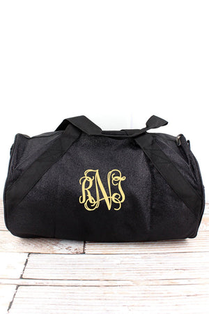 NGIL Black Glitz & Glam Barrel Duffle Bag 18" - Wholesale Accessory Market
