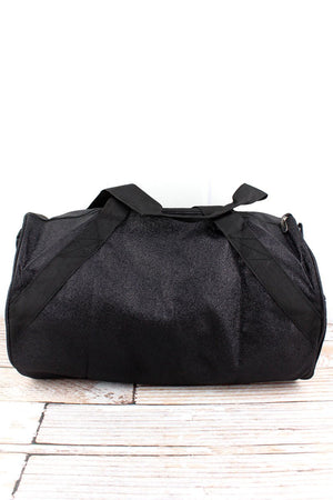 NGIL Black Glitz & Glam Barrel Duffle Bag 18" - Wholesale Accessory Market