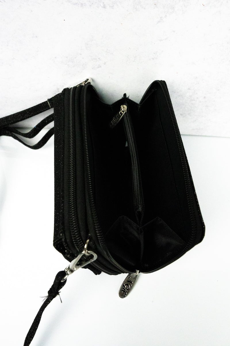 NGIL Black Glitz & Glam Crossbody Organizer Clutch - Wholesale Accessory Market