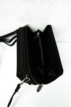 NGIL Black Glitz & Glam Crossbody Organizer Clutch - Wholesale Accessory Market