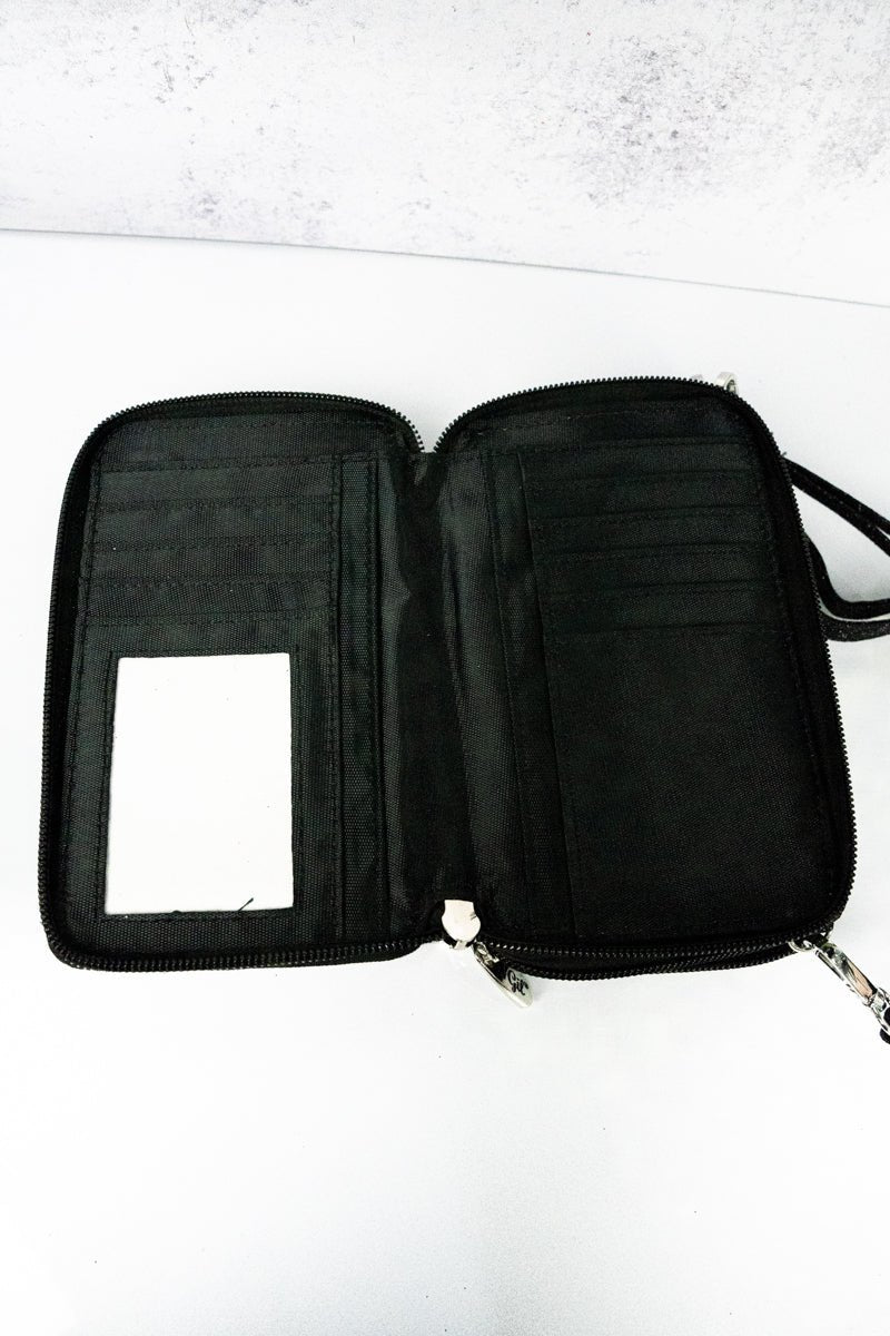 NGIL Black Glitz & Glam Crossbody Organizer Clutch - Wholesale Accessory Market