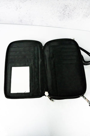NGIL Black Glitz & Glam Crossbody Organizer Clutch - Wholesale Accessory Market