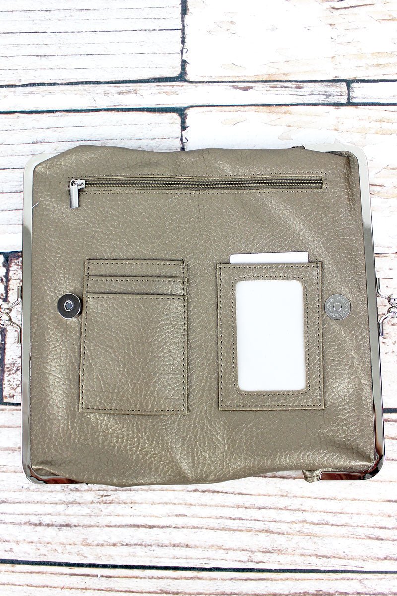 NGIL Twice as Nice Clutch Wallet in Dark Silver - Wholesale Accessory Market