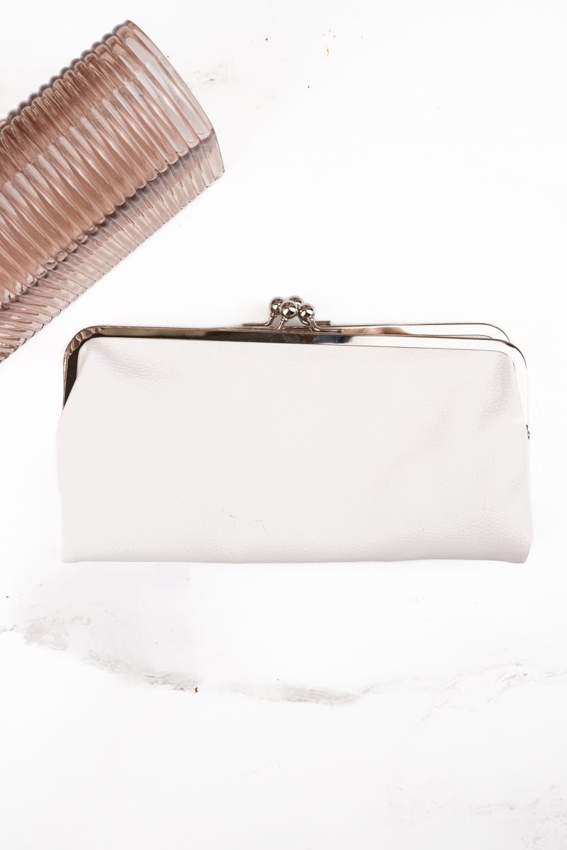 NGIL Twice as Nice Clutch Wallet in White - Wholesale Accessory Market