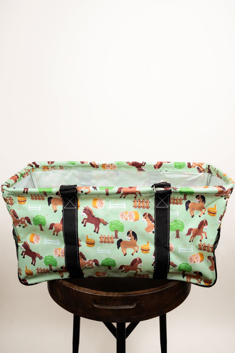 NGIL Pony Up Collapsible Haul-It-All Basket with Mesh Pockets - Wholesale Accessory Market