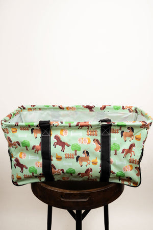 NGIL Pony Up Collapsible Haul-It-All Basket with Mesh Pockets - Wholesale Accessory Market