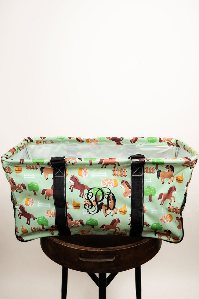 NGIL Pony Up Collapsible Haul-It-All Basket with Mesh Pockets - Wholesale Accessory Market