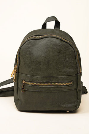 NGIL Green Faux Leather Small Backpack - Wholesale Accessory Market